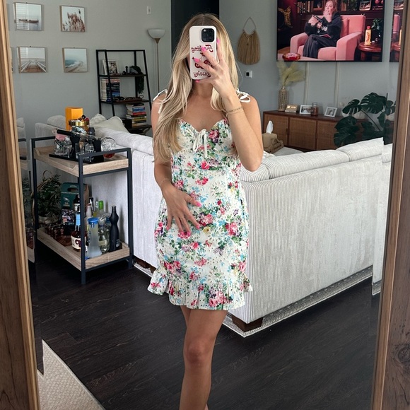 SNDYS Amalfi Floral Ruffle Mini Dress - Picture 1 of 4